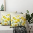 thumbnail image 5 of Daffodils Spring Pillow Covers 16x16 Set of 2 Spring Flowers Pillow Case Yellow Summer Floral Watercolor Decorative Throw Pillows Summer Pillowcase Square Cushion Cover Decor for Sofa Bedroom, 5 of 6