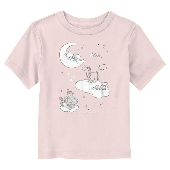 Toddler's Winnie the Pooh Sleepy in the Night Sky  Graphic Tee Light Pink 3T