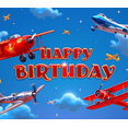 thumbnail image 3 of Colorful Design Airplane Birthday Banner Decorative Pattern Kids Party Decor for Birthday Party Celebration Event Holiday, 3 of 3