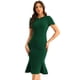 thumbnail image 1 of Vestido de trabajo vintage Allegra K Vestidos ajustados de sirena manga corta Verde XS, 1 of 5