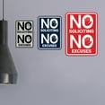 thumbnail image 3 of Portrait Round No Soliciting No Excuses Sign (White/Red) - Small, 3 of 7