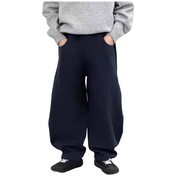 CONZONE Boys Baggy Sweatpants Wide Leg Casual Pants for Child Elastic Waist Baggy Athletic Jogger Pants with Pockets