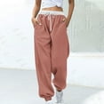 thumbnail image 3 of SEAOPEN Deals 2025 Joggers for Women Baggy Sweatpants Cinch Bottom Sweatpants with Pockets Plus Size Y2K Jogger Pants Pink,M, 3 of 6