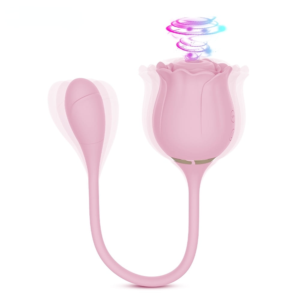 Rose Toys for Women, 2 in 1 Rose Sucking Vibrators and G Spot Clitoral Stimulator for Women