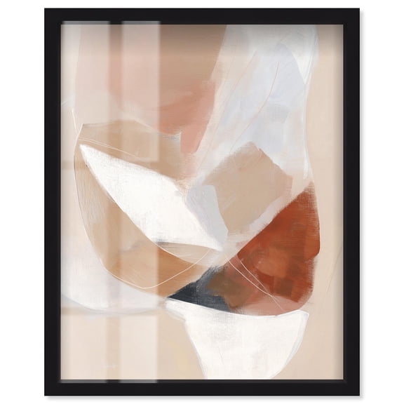 Serene Overlap I Shadowbox Print Brown Art by Art Remedy, Black Frame, 16 x 20