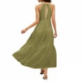 thumbnail image 5 of Womens Summer Dresses, Halter V Neck Sleeveless Loose Maxi Dress Casual Elegant Beach Wedding Guest Graduation Cocktail Shoes Casual Sun Casual Dresses (XXL, Dark Green) ZMTing, 5 of 5