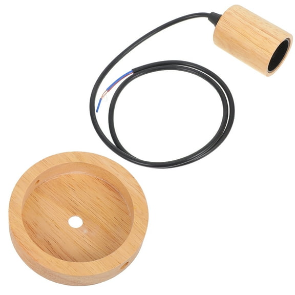 FRCOLOR Farmhouse Wood Pendant Lights Vintage Hanging Lamp Retro Mini Pendant Lighting Fixture For Kitchen Island Dining Room Bedroom