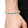 thumbnail image 2 of Arista Solid Stainless Steel Men's Classic Rope Chain Design Bracelet, 8.5", 2 of 3