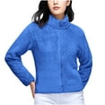thumbnail image 2 of Homenesgenics Winter Jackets Plus Size ! Women's Fleece and Thickened Plush Zipper Hoodie Coat Long Sleeve Hoodless Casual Coat/Jacket Blue 8XL, 2 of 9
