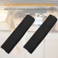 thumbnail image 1 of 2 piezas de artículos de automóvil negros, funda para el hombro del cinturón de seguridad, seda de hielo suave, tela suave minimalista, hombreras suaves y cómodas, instalación conveniente, 1 of 5