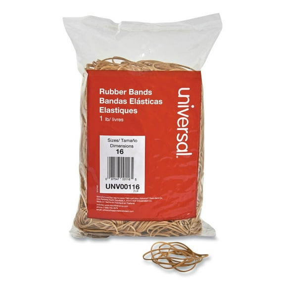 Universal Rubber Bands, Size 16, 2-1/2 x 1/16, 1900 Bands/1lb Pack -UNV00116