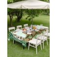 thumbnail image 4 of Outdoor Tablecloth with Umbrella Hole for Patio/Picnic/Party/Camping, Cute Zebra Forest Waterproof Table Cloth Rectangle Table Cover Washable, Green Trees Cone Leaves Mushroom (60"x 120"), 4 of 8