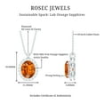 thumbnail image 4 of Rosec Jewels Oval Shape Lab Grown Orange Sapphire Pendant with Diamond Halo (AAAA Quality), 925 Sterling Silver, 4 of 7