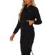 thumbnail image 4 of CHAQUETA DE DENIM LAVADO PARA MUJER INSPIRE CHIC CON MANGAS DE CONTRASTE Y CAPUCHA CON CORDÓN, CIERRE DE BOTONES, TALLA S NEGRO OSCURO, 4 of 6