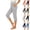Light Gray, variant on UDAUDU Capris for Women with Pockets High Waisted Summer Yoga Pants Stretch Pull On Ankle Business Casual Travel Athletic Work Capri Pants Army Green 2XL