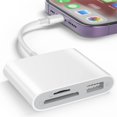 thumbnail image 1 of SD Card Reader for iPhone, Memory Card Reader with USB Camera Adapter Plug and Play Trail Game Camera Viewer Supports SD and TF Card MicroSD Card Adapter for iPad No App Required, 1 of 6