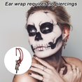 thumbnail image 4 of BadPiggies Skull Ear Cuffs for Women, Halloween Skeleton Head Ear Wrap Clip-on Earrings for Costume Party Cosplay, 4 of 7