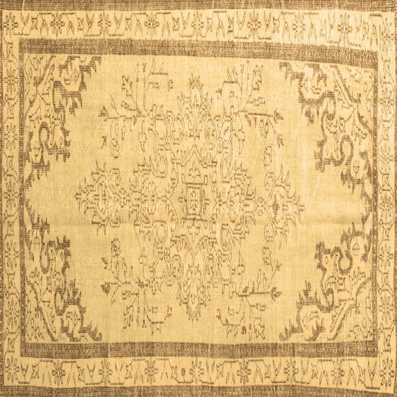 Ahgly Company Indoor Square Persian Brown Traditional Area Rugs, 3' Square