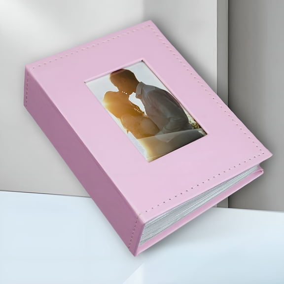 CCOCC Photo Album 4X6 for 100 Photos Pictures Pu Leather Cover White Inner Page for Wedding Albums Family Photo Book Baby Anniversary Vacation Birthday Christmas Photo Albums(Pink)