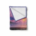 thumbnail image 2 of Landscape Soft Flannel Fleece Throw Blanket, Still Lake View with Misty Purple Sunny Sky and Big Mountain on the Background, Cozy Plush for Indoor and Outdoor Use, 60" x 80", Multicolor, by Ambesonne, 2 of 6