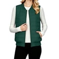 thumbnail image 6 of DailyTrove Women Ribbed Baseball‑Collar Horizontal‑Quilted Sleeveless Vest, Casual Layering Gilet, 6 of 9