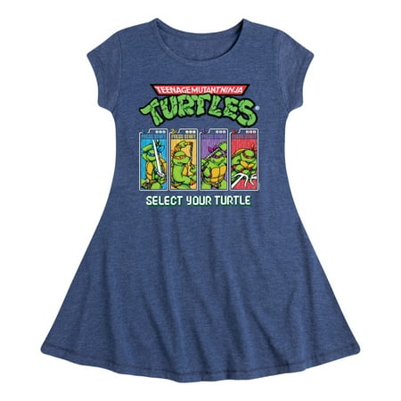 

Teenage Muntant Ninja Turtle - Select Your Turtle Video Game - Toddler And Youth Girls Fit And Flare Dress