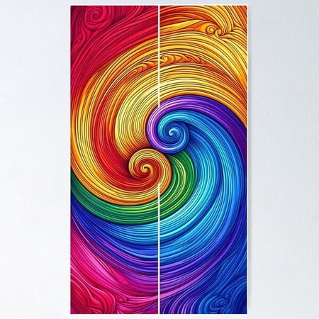 Yin Yang Swirl Poster Wall Art, Modern Wall Decor For Living Room Bedroom, 8x12 UNFRAMED