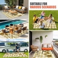 thumbnail image 5 of Outdoor Rug 3x5 ft Yellow Tulip Flowers Outdoor Large Area Rug Non Slip Rubber Floral Buffalo Plaid Front Door Mat RV Rug Camping Carpet Patio Outdoor Rugs for Backyard Balcony Deck Porch Indoor, 5 of 9