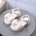 thumbnail image 2 of KPOPLK Toddler Girl Sandals Little Kids Summer Dress Shoes Open Toe Flats Cute Sandals for School Beach Party Size 9,Beige, 2 of 9