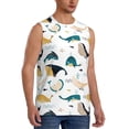 thumbnail image 2 of Haiem Men's Cute Whale Print Tank Tops Summer Sleeveless Cut Off Workout T-Shirts Fitness Vest Athletic Undershirts-Medium, 2 of 8