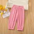 thumbnail image 2 of ZACPNCV Toddler Girls Boys Solid Cotton Harem Pants Summer Baby Basic Loose Long Bloomer Trouser Elastic Pants Pink 6-12 Months, 2 of 9