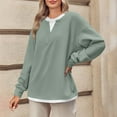 thumbnail image 3 of Fayshow0 Women's T-Shirt, Plus Size Long Sleeve Cotton Tee, JMS Plus Size Scoop-Neck T-Shirt for Women,Green L, 3 of 8