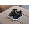 thumbnail image 2 of Otqutp Side Zipper Bow Glitter Light Up Sneakers for Toddler Boys Kids Baby Non Slip Leather Sport Shoes First Walking Shoes, 2 of 4