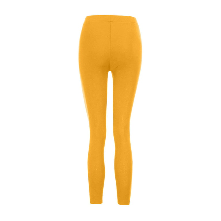 SELONE Leggings for Women High Waisted Fitted Trendy Slim Fit Stretchy Long  Pant Fashion Slim Stretch Tight Solid Color Leggings for Everyday Wear