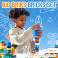 thumbnail image 3 of Strictly Briks Toy Large Building Blocks For Kids and Toddlers, Big Bricks Set For Ages 3 and Up, 100% Compatible with All Major Brands, Rainbow Colors, 84 Pieces, 3 of 7