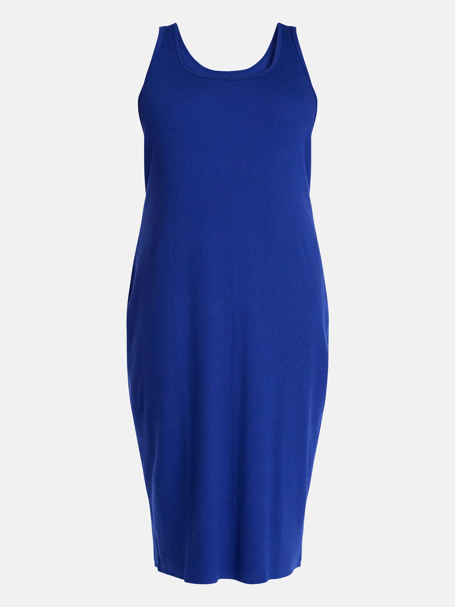 Terra & Sky Women's Plus Sleeveless Ribbed Mini Dress , Sizes 0X-5X