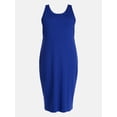 thumbnail image 4 of Terra & Sky Women's Plus Sleeveless Ribbed Mini Dress , Sizes 0X-5X, 4 of 4