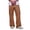 Brown, variant on Sorvello Men's Casual Cargo Pants Workout Joggers Drawstring Chino Cargo Sweatpants Hiking Outdoor Twill Sport Long Pants White XXL