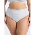 thumbnail image 2 of Joyspun Women's Plus Cotton-Blend Hi-Cut Panties, 3-Pack, Sizes 1X-5X, 2 of 7