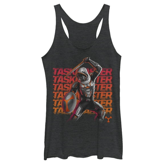 Women's Marvel Black Widow Taskmaster Battle Racerback Tank Top Black Heather Medium