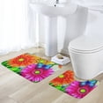 thumbnail image 5 of Bathroom Rugs Set 2 Pieces, Spring Flower Bathroom Set - Quick Drying Bath Mat And U-Shaped Toilet Rug, Water Absorbent Bath Carpet For Bedroom Floor Living Room, Machine Washable, 5 of 6