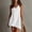 *White, variant on ClodeEU Women's V Neck Adjustable Spaghetti Strap Dress with Fringe Trim,Casual Summer Mini Dress Army Green,Women's Plus L