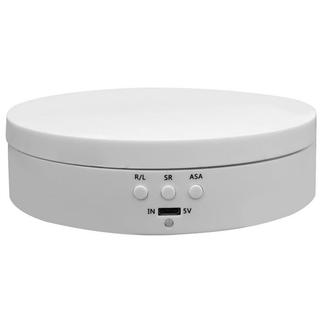 ziyahi Table d'Affichage Rotatif Résistant à l'Usure avec Câble d'Alimentation Stable Support de Photographie Électrique Sans Bruit Mini-Tables d'Affichage Indicateur LED Noir Blanc