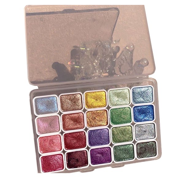20 Colors Watercolor Painting Set Drawing Supplies Metallic Watercolor Paints Set Colourful Painting Kit Model Metallic Pearlescent Watercolor Paint For Art Painting Fostering Resilient Learners A