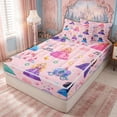 thumbnail image 2 of meiyoeat Cute Princess Castle Zipper Full Size Comforter Sets with Fitted Sheet and 2 Pillowcases for Kids Girls, Magical Rainbow Flower Zipper Bedding Set, Pink, Pink ReversibleG, 2 of 6