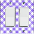 thumbnail image 1 of Metal Light Switch Wall Plate Outlet Cover (Purple Gingham Picnic Wallpaper - Double Rocker), 1 of 2