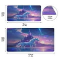 thumbnail image 3 of Leather Keyboard and Mouse Desk Mat Office Desk Accessories Protective Office Desk Decor Desk Pad Mat for Gaming, Work from Home, Office A White Unicorn 16.5" x 35.4", 3 of 9