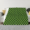 thumbnail image 3 of Throw Blanket for Couch, black green checkered Chessboard Super Soft Fuzzy Comfy Warm Throw Blanket, Cuteness Lightweight Cozy Plush Flannel Blanket & Throws for Sofa and Bed All Season, 3 of 5