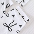 thumbnail image 6 of Pajamas for Women Set 2 Pieces Short Sleeves Bow Print Lapel Pjs Tops & Shorts Cozy Button Up Short Sleeves Sleepwear Tops & Short Set (Black-Bow3 M), 6 of 6