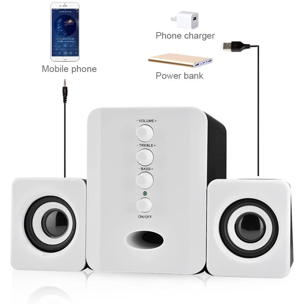 Mini USB 2.1 Wired Combination Speaker Bass Music Subwoofer for Desktop Laptop Notebook Tablet PC Smart Phone